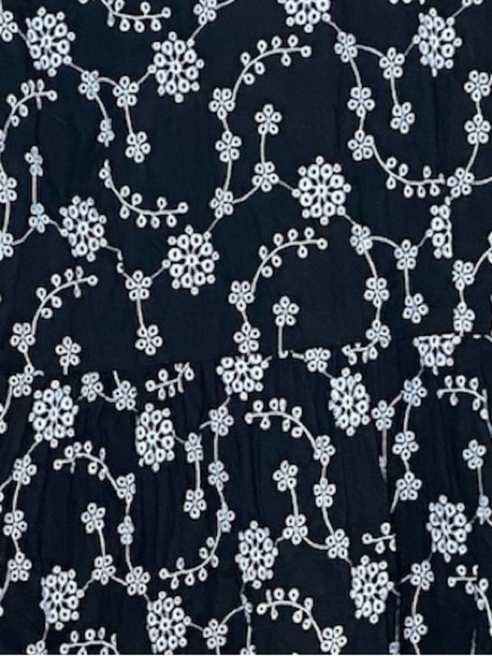 J Jill Petite Medium Black Embroidered Floral Button Front Cotton Dress - Picture 5 of 5